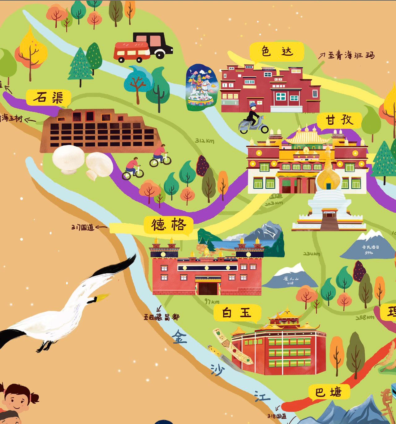 扎兰屯手绘地图景区的文化宝库
